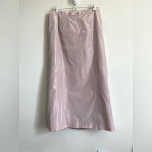 VTG Barney Cheng for Chang Cheng Castaigne Pink Iridescent Lined Midi Skirt 10